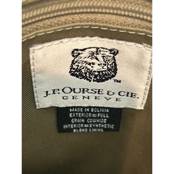 J.P Ourse & Cie Geneve Leather Tote Handbag Bag Blue Cream Bow - Picture 14 of 16